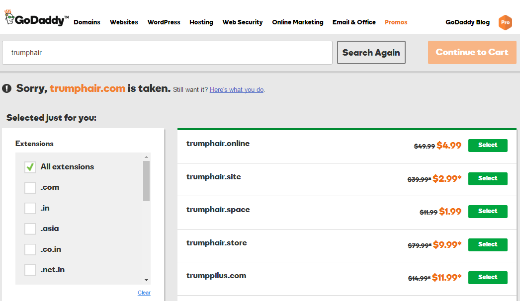most .com domain names are taken